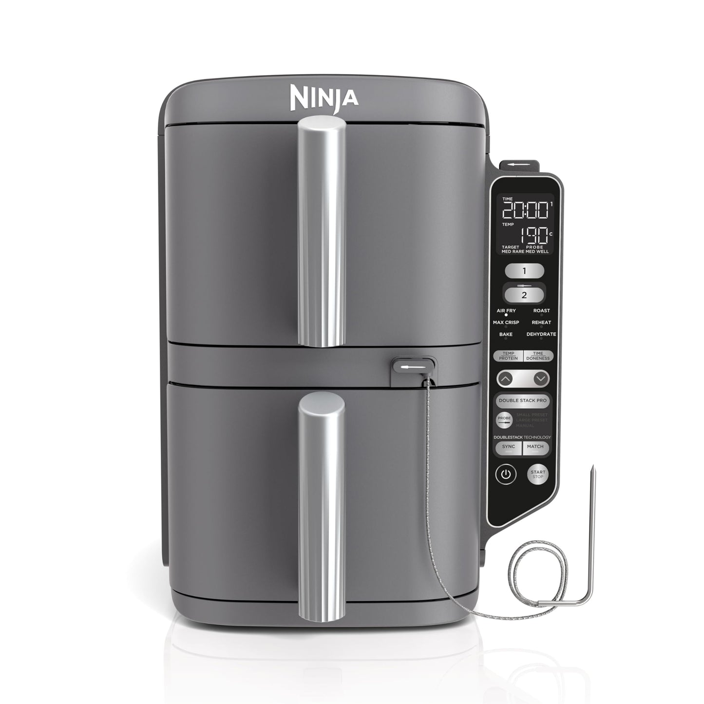 Ninja Double Stack Heißluftfritteuse – 9,5 L, Schwarz/Copper (2‑Schubladen, 6 Programme)