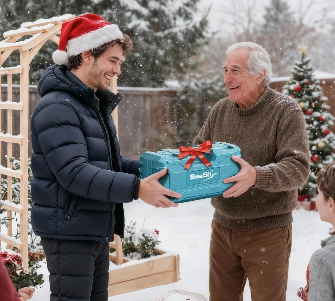 SEESII Mini Kettensäge mit Akku 8000mAh 6 Zoll, Akku Kettensäge mit Automatischer Öler und Ersatzkette, Handkettensäge Akku für Gartenscheren Astschere Holzschneidenz