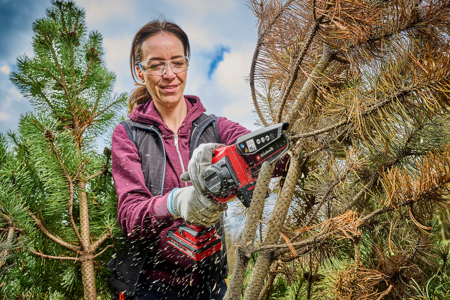 Einhell Akku-Astkettensäge GE-PS 18/15 Li BL-Solo Power X-Change (18 V, Brushless, 12,5 cm Schnittlänge, werkzeugloser Schwert- und Kettenwechsel, ohne Akku)