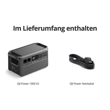 DJI Power 1000 V2 Tragbare Powerstation 1024Wh, 2600W Power Station Solar, LiFePO4 Akku, Kompakte Größe, Schnellladung in 37 Min. von 0% auf 80%, Elektrischer Generator für Camping/Zuhause/Wohnmobile