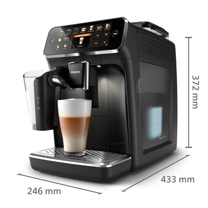 Philips Espressomaschine der Serie 5400 – Genießen Sie 12 Getränke, schnell reinigendes LatteGo, intuitives TFT-Display, anpassbare Kaffeeeinstellungen, erstklassiges Küchendesign (EP5441/50)