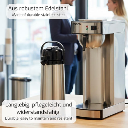 Saro 317-2085 Gastro-Kaffeemaschine mit Thermosflasche | 2,2 L | Edelstahl | ca. 10 Tassen