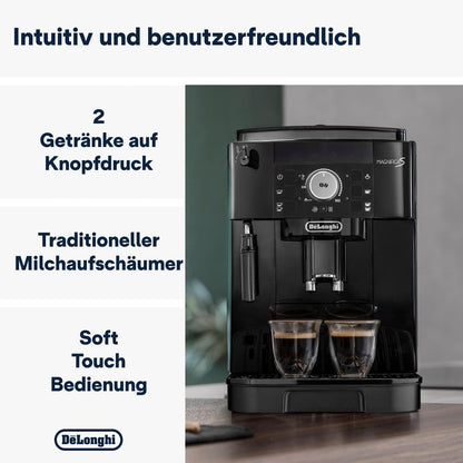 De’Longhi Magnifica S ECAM11.112.B Kaffeevollautomat | Milchaufschäumer | Mahlwerk | 3 Getränke | Schwarz