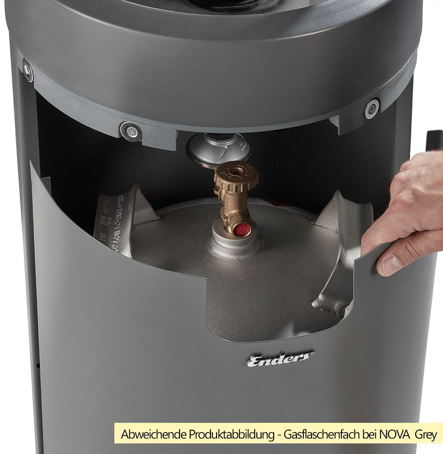 Enders Terrassenfeuer NOVA LED L BLACK, Gas Terrassenfeuer mit Ambientebeleuchtungen, ECO GREEN Brenner-Technologie und exzellentem Design, H102cm Ø 62cm, Schwarz #5601