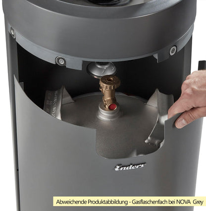 Enders Terrassenfeuer NOVA LED L BLACK, Gas Terrassenfeuer mit Ambientebeleuchtungen, ECO GREEN Brenner-Technologie und exzellentem Design, H102cm Ø 62cm, Schwarz #5601