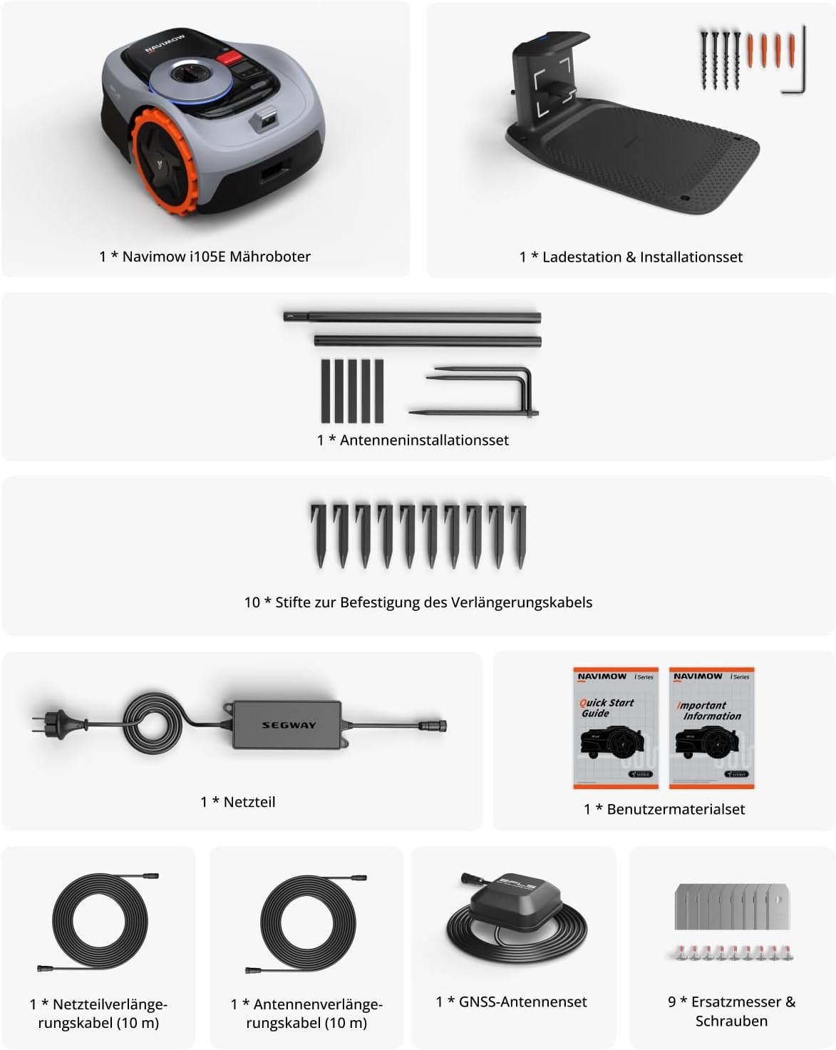 Navimow i105E Mähroboter ohne Begrenzungskabel, Empf 600 m²