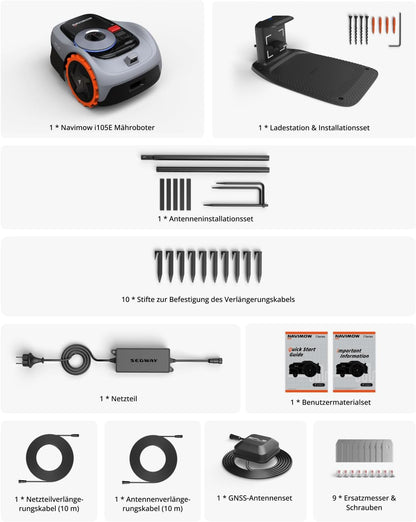 Navimow i105E Mähroboter ohne Begrenzungskabel, Empf 600 m²