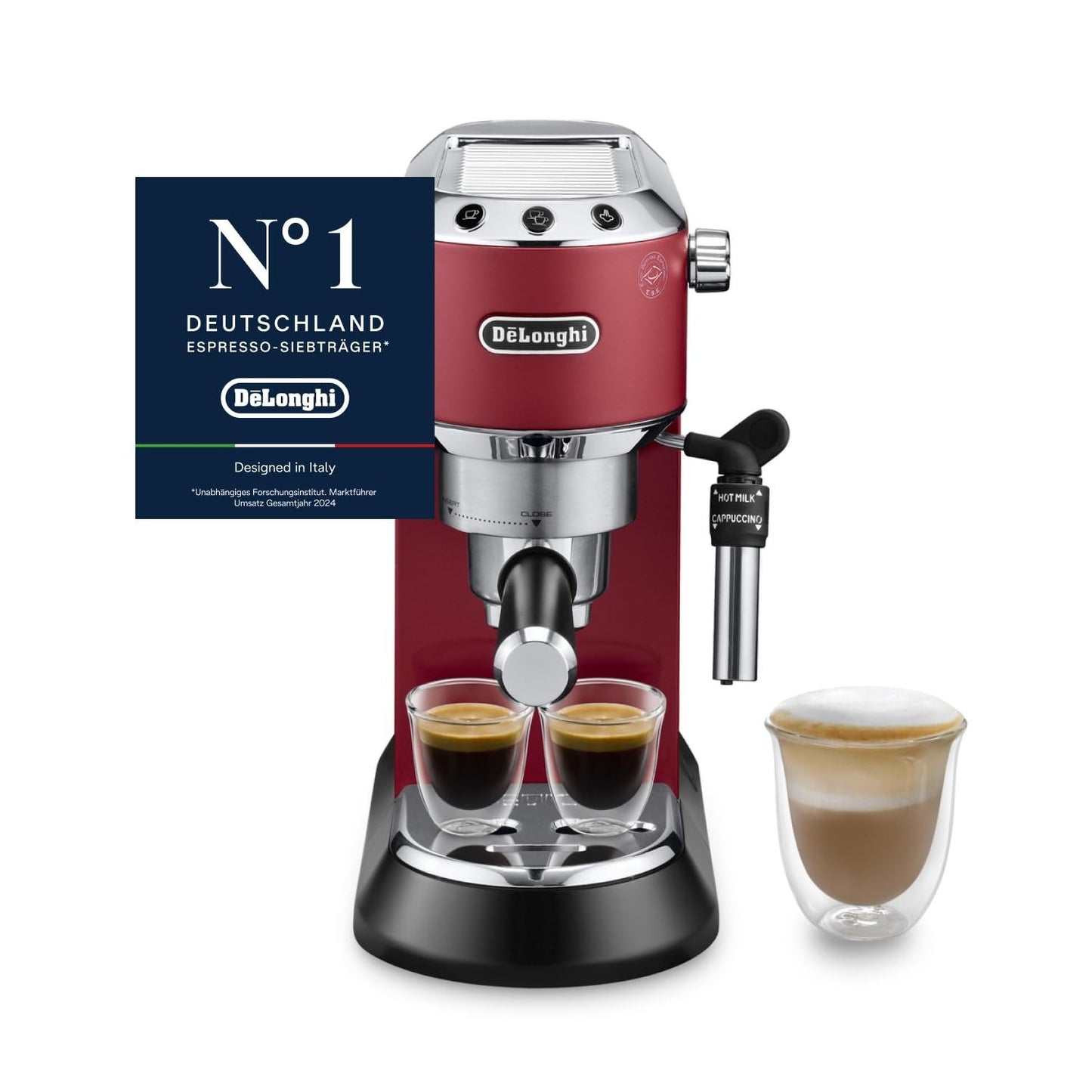 De’Longhi Dedica Style EC685.BK Siebträgermaschine | 15 cm | Milchdüse | Thermoblock | 15 Bar | Schwarz