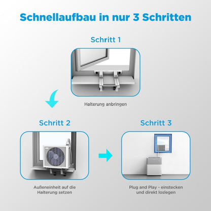 Midea Portasplit Mobile Wärmepumpe, Klimaanlage, Kühlen A++/Heizen A+, 12000 BTU 3, 5kW, für Räume bis zu 42 m² / 105 m³, nur 39 dB(A) im Silent-Modus