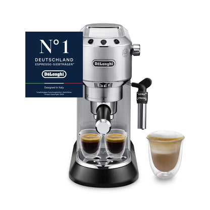 De’Longhi Dedica Style EC685.BK Siebträgermaschine | 15 cm | Milchdüse | Thermoblock | 15 Bar | Schwarz