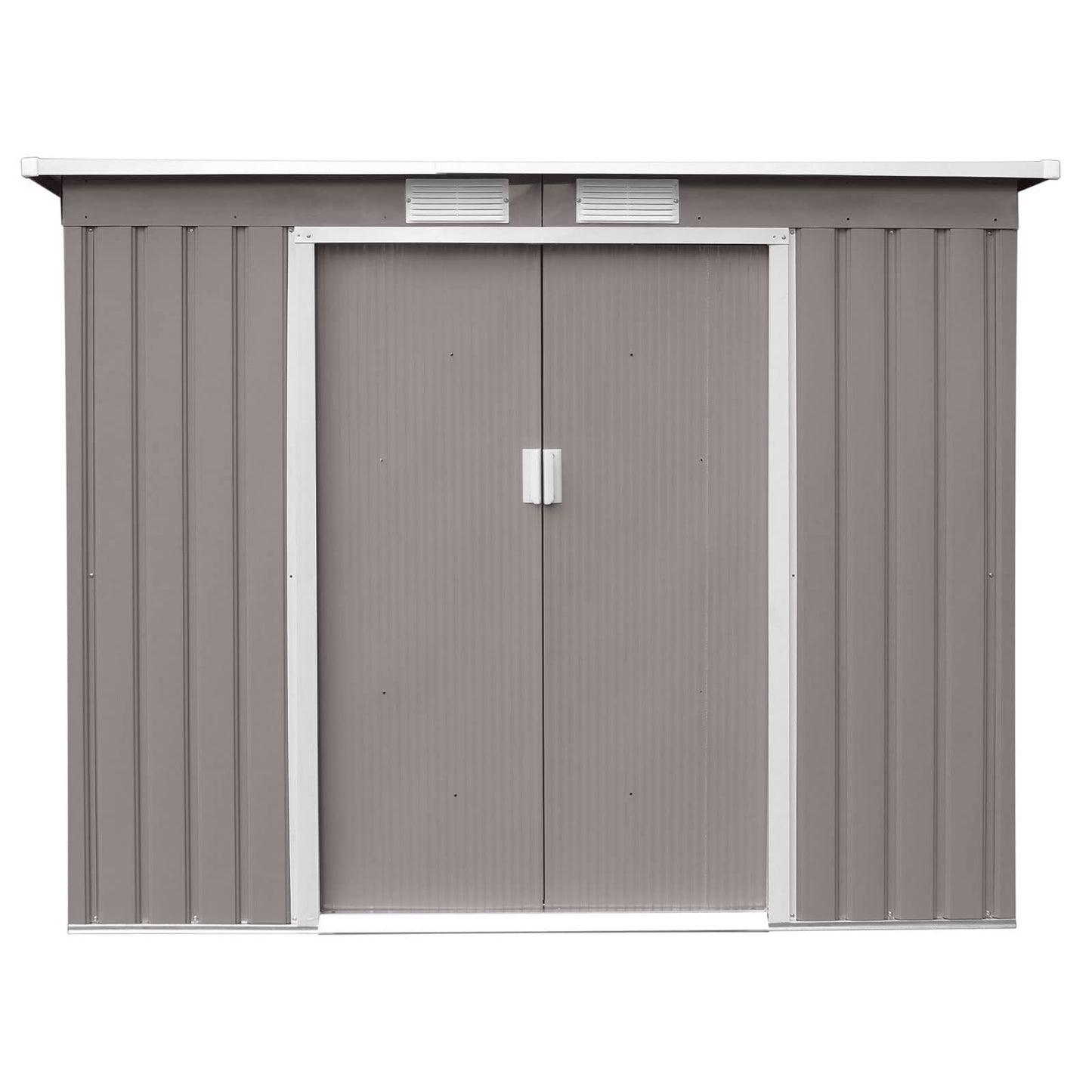 HATTORO P100 Metall Gerätehaus 213×130×173cm Geräteschuppen Schuppen Gartenhaus Outdoor (Hellgrau)