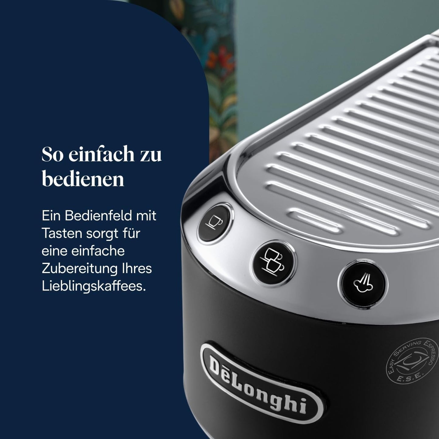 De’Longhi Dedica Style EC685.BK Siebträgermaschine | 15 cm | Milchdüse | Thermoblock | 15 Bar | Schwarz