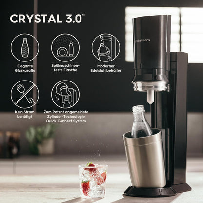 Sodastream Crystal 3.0 Wassercarbonator – Elegantes Design, Gläser inklusive, Umweltfreundlich