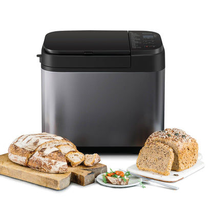 Panasonic SD-YR2540 Premium Grau Vollautomatischer Brotbackautomat, horizontales Design und Hefespender, 32 automatische Programme, zwei Temperatursensoren, 13-Stunden-Zeitvorwahl, Grau