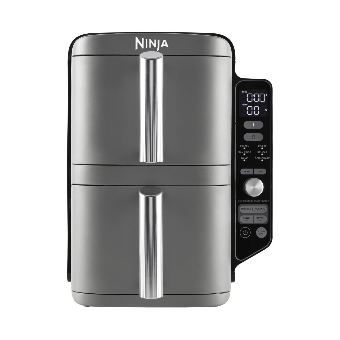 Ninja Double Stack Heißluftfritteuse – 9,5 L, Schwarz/Copper (2‑Schubladen, 6 Programme)