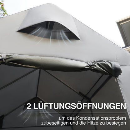 EVER ADVANCED Gerätehaus 9.8m³ Gerätezelt 190x230x225cm, 3000MM Wasserdichtes Geräteschuppen mit 2 Belüftungsöffnungen, Fahradgarage Fahrradschuppen Aufbewahrungsgarage Allzwecküberdachung, Grau