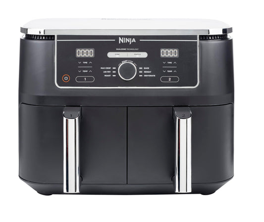 Ninja Foodi MAX Dual Zone Heißluftfritteuse [AF400EU] ‎2470 W, 9,5 l Fassungsvermögen, 2 Fächer, 6 Funktionen, Kupfer, Schwarz