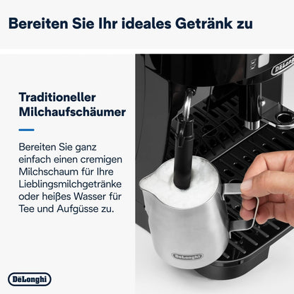 De’Longhi Magnifica S ECAM11.112.B Kaffeevollautomat | Milchaufschäumer | Mahlwerk | 3 Getränke | Schwarz