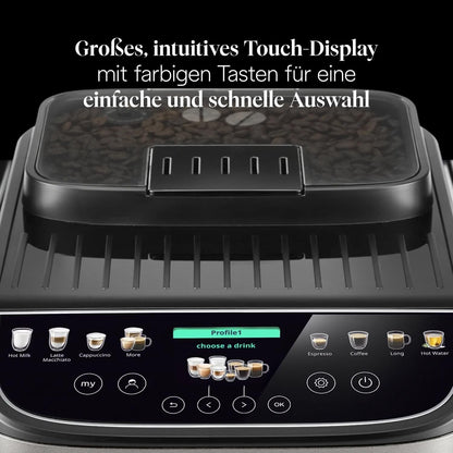 De’Longhi Magnifica Evo Next ECAM312.80.SB Kaffeevollautomat | LatteCrema | 13 Getränke | Touch-Display | Titan