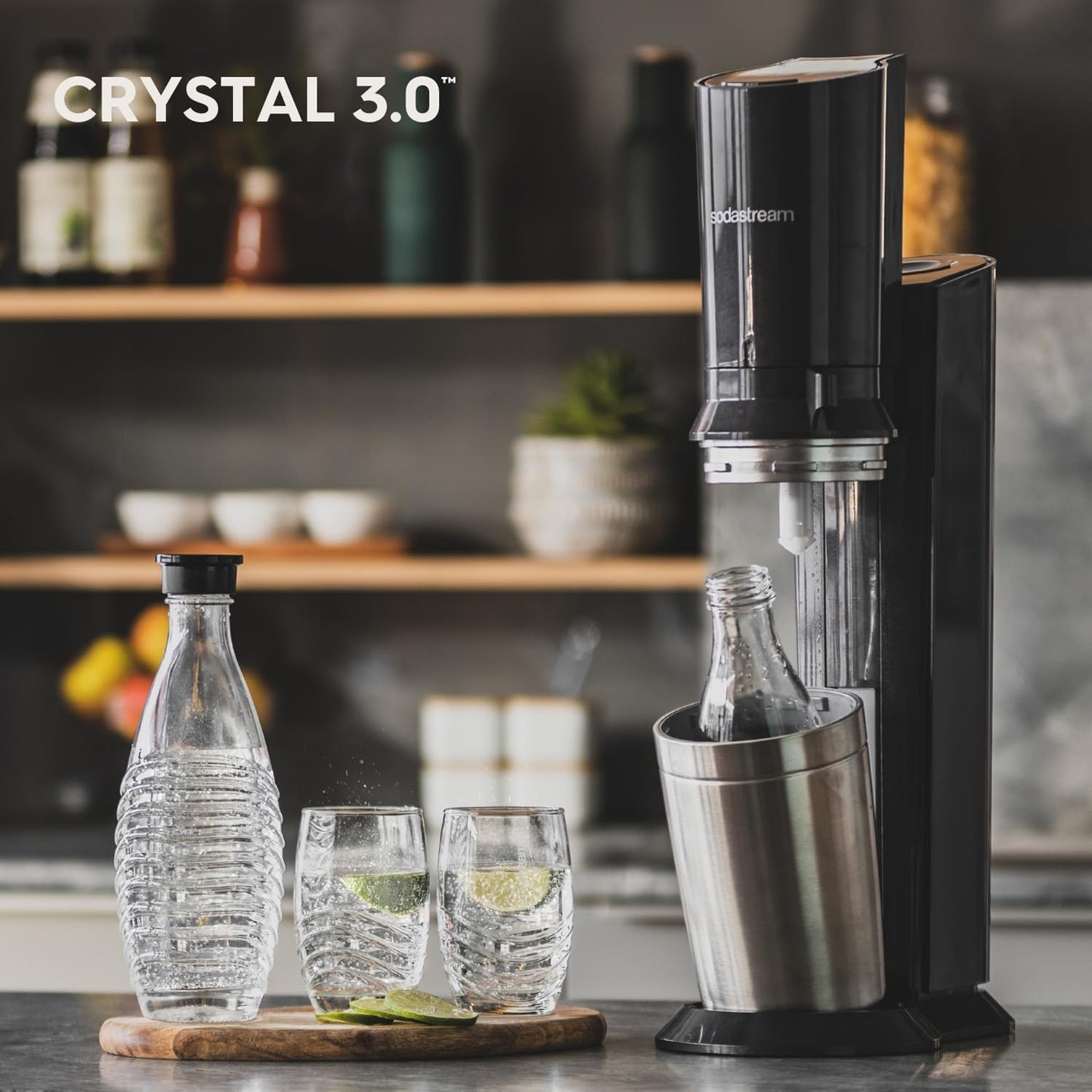 Sodastream Crystal 3.0 Wassercarbonator – Elegantes Design, Gläser inklusive, Umweltfreundlich