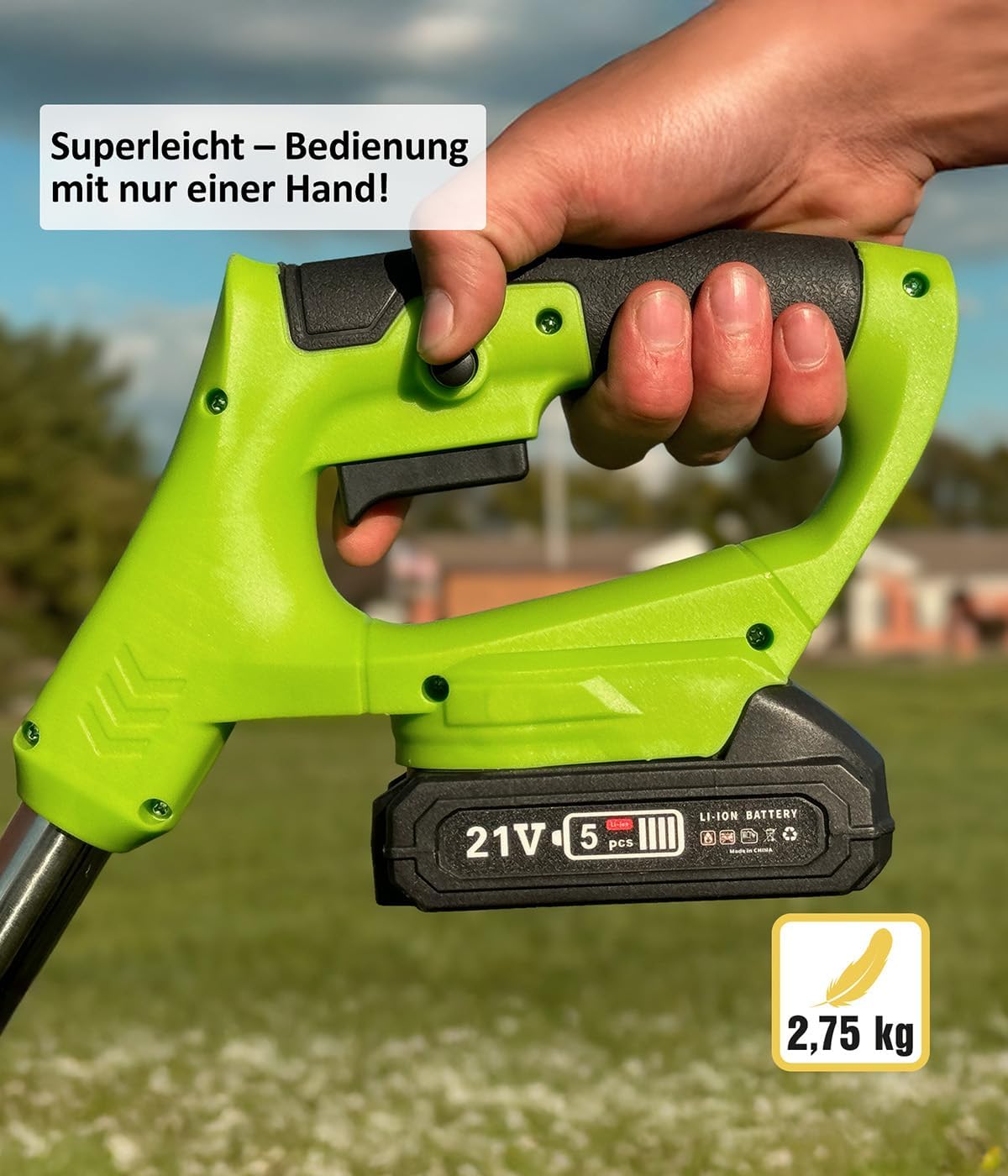 Genius 8-in-1 Gartengerät – Vielseitiges Akku-Tool für Rasen, Hecken und Bäume