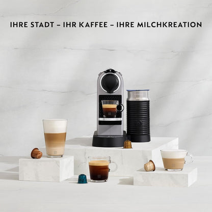 Nespresso Krups CitiZ&Milk XN761B Kapselmaschine | Aeroccino3 | 19 Bar | 1 L | Silber
