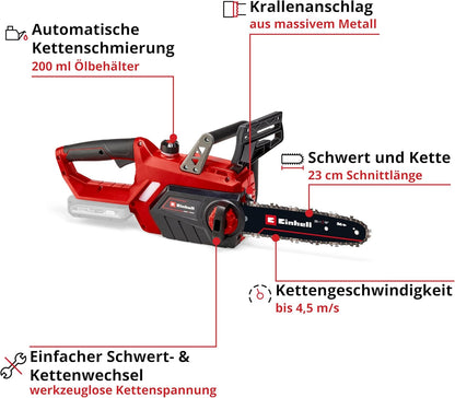 Einhell GE‑LC 18/25 Li‑Solo — Akku‑Kettensäge (23 cm Schwert, Power X‑Change)