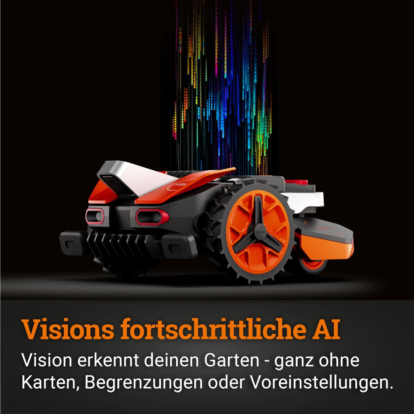 WORX Landroid Vision M600 WR206E.1 - Mähroboter ohne Begrenzungskabel für Gärten bis 600m², AI Rasenmäher Roboter (WLAN & Bluetooth, aktive Hindernisvermeidung mit KI-Technologie, Igelschutz)