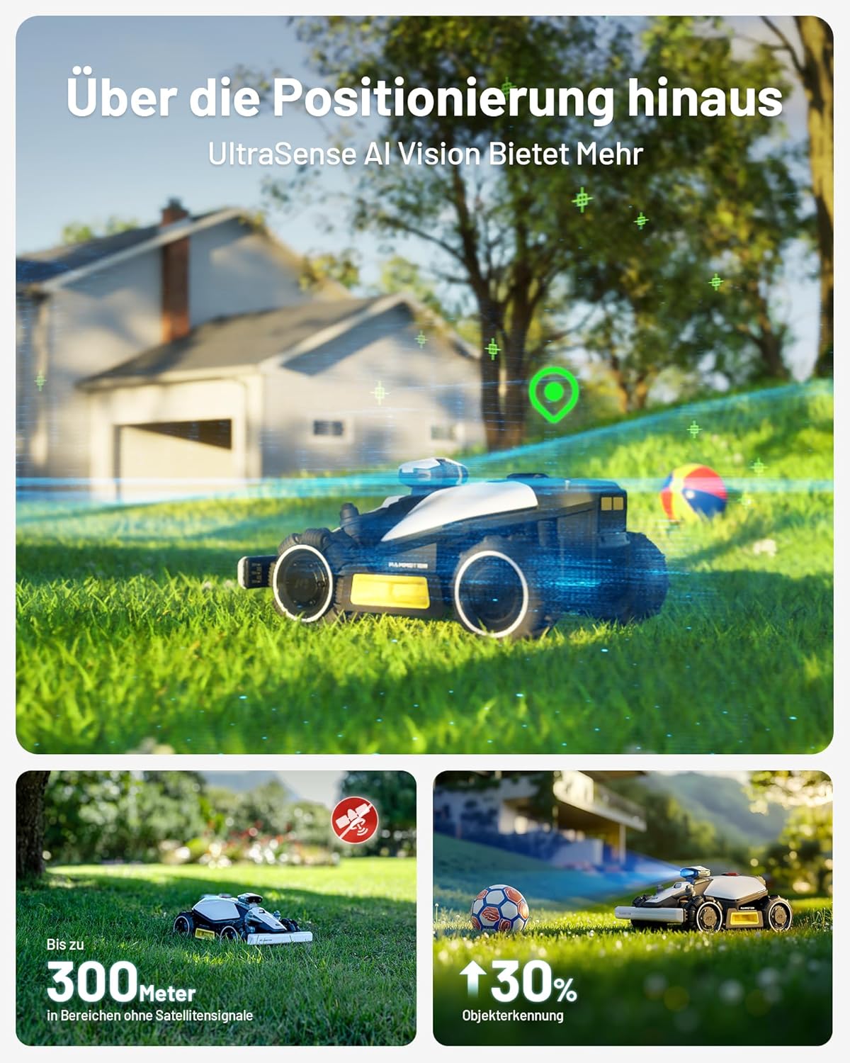 Mammotion LUBA Mini AWD 800 Mähroboter – Intelligenter Allround-Rasenpflegeautomat mit 4G, Virtuellem Zaun und Offroad-Fähigkeit für bis zu 1500 m²