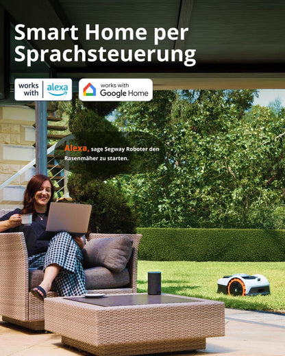 Navimow i105E Mähroboter ohne Begrenzungskabel, Empf. 500 m², Max. 600 m², RTK+Vision Rasenmäher Roboter Testsieger, Igelschutz Rasenroboter, KI Auto Kartierung