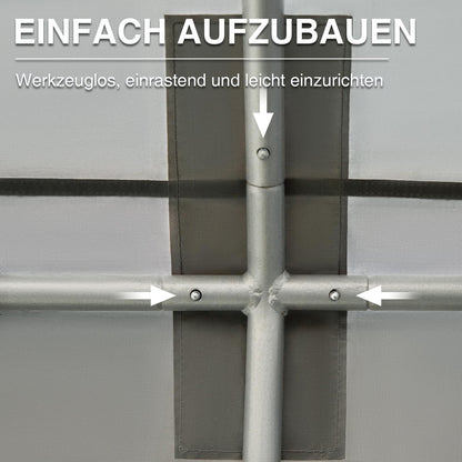 EVER ADVANCED Gerätehaus 9.8m³ Gerätezelt 190x230x225cm, 3000MM Wasserdichtes Geräteschuppen mit 2 Belüftungsöffnungen, Fahradgarage Fahrradschuppen Aufbewahrungsgarage Allzwecküberdachung, Grau