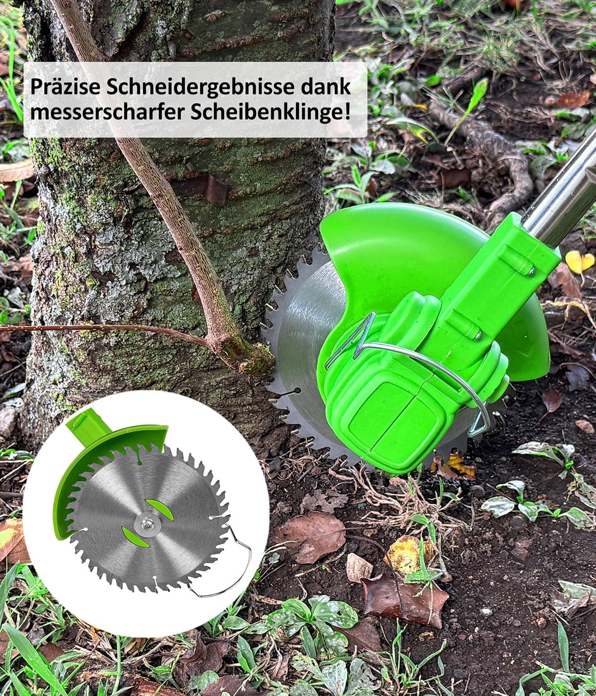 Genius 8-in-1 Gartengerät – Vielseitiges Akku-Tool für Rasen, Hecken und Bäume