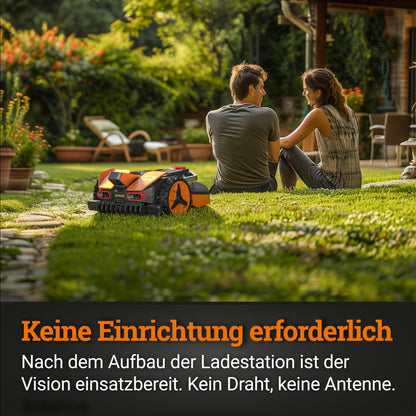 WORX Landroid Vision M600 WR206E.1 - Mähroboter ohne Begrenzungskabel für Gärten bis 600m², AI Rasenmäher Roboter (WLAN & Bluetooth, aktive Hindernisvermeidung mit KI-Technologie, Igelschutz)