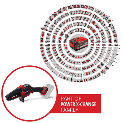 Einhell Akku-Astkettensäge GE-PS 18/15 Li BL-Solo Power X-Change (18 V, Brushless, 12,5 cm Schnittlänge, werkzeugloser Schwert- und Kettenwechsel, ohne Akku)