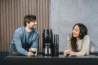 Melitta AromaFresh Therm Pro X Filterkaffeemaschine | Keramikmahlwerk | Thermoskanne | Timer | Schwarz